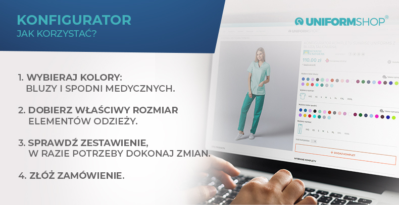 Konfigurator damskich kompletów medycznych już dostępny 